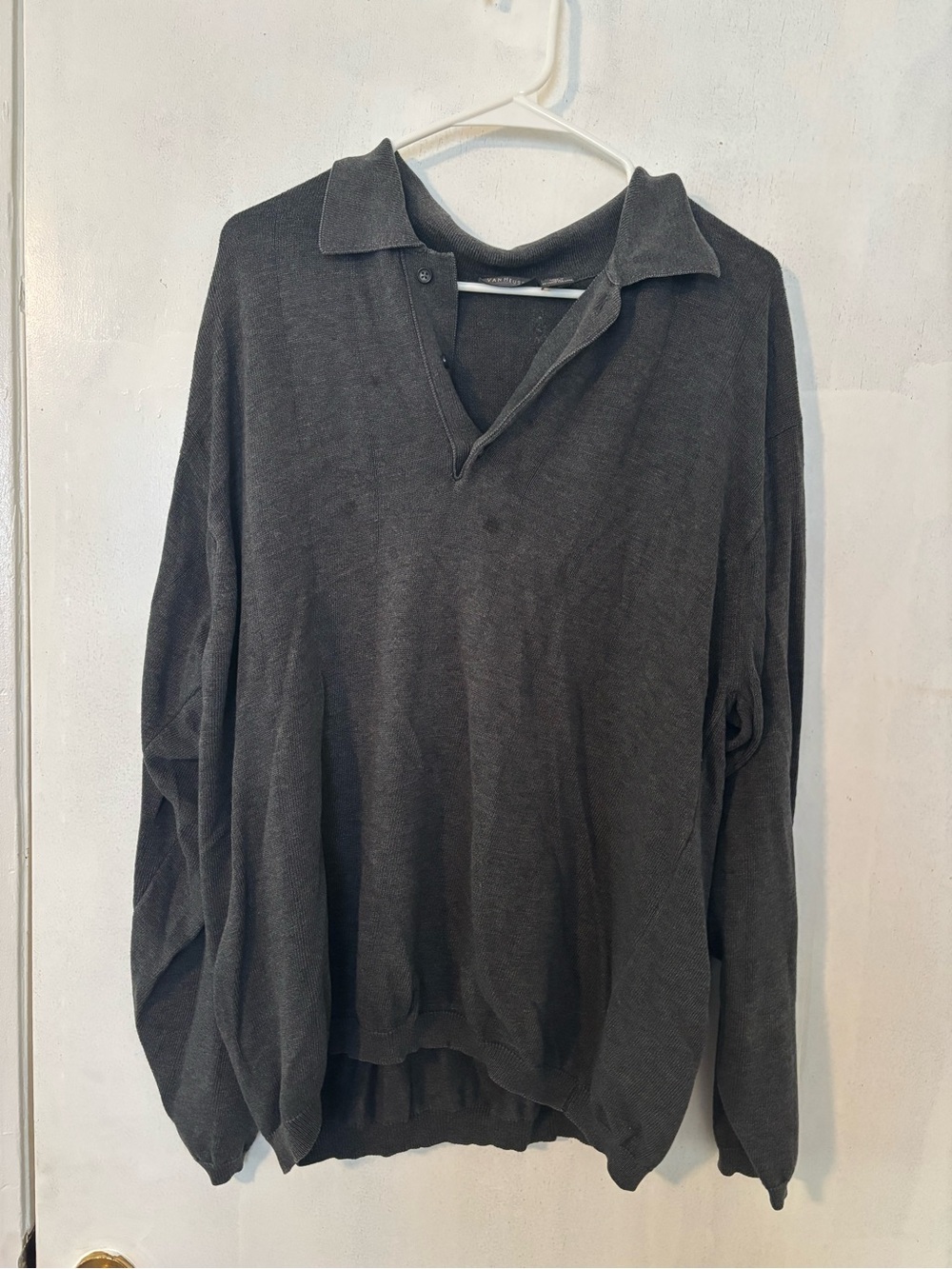 Van Heusen Charcoal Gray Button Cardigan